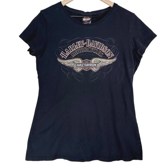 HARLEY-DAVIDSON Vintage Forever Silver Wings Motorcycle Tee Black M Short Sleeve - Picture 11 of 11